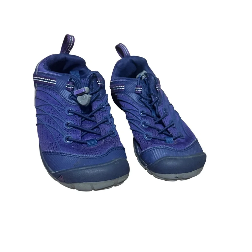 KEEN Chandler CNX Hiking Sneakers Kids Size 13 Purple Bungee Lace Good Condition